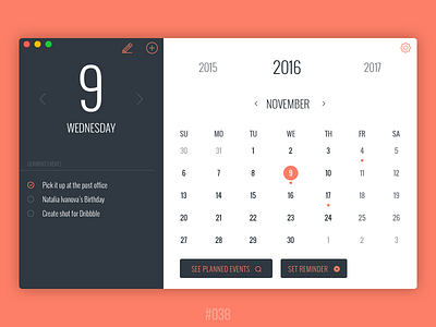 #Daily UI #038 - Calendar 038 calendar dailyui scheduler task task scheduler
