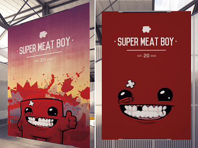 Super Meat Boy poster art boy fan game illustration illustrator meat photoshop poster red vector
