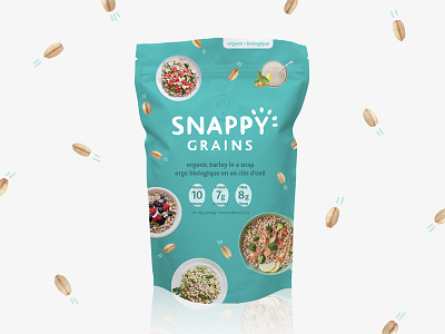 Snappy Grains Packaging art direction barley brand food package packaging