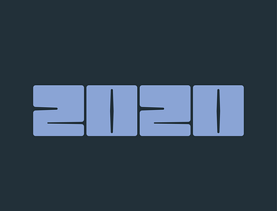 Happy 2020! 2020 custom type font font design