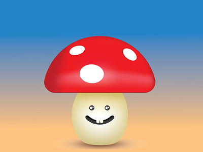 Mushroom cute vector illustration smiling character amanita botany cap design graphic design illustration illustrator mushroom plant red smiling stem vector