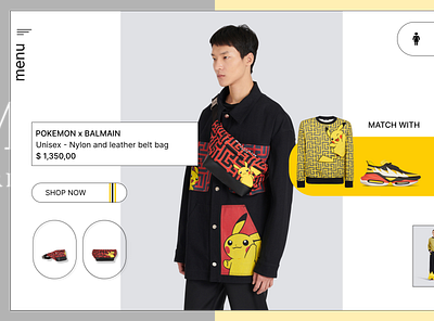 POKEMON X BALMAIN concept design fashion modern ui ux web design