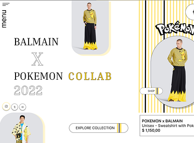 POKEMON X BALMAIN concept design fashion landing modern pokemon ui ux webdesign