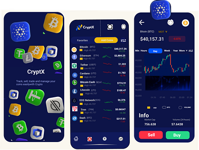 CRYPTOX MOBILE SCREEN APP REDESIGN app branding design graphic design illustration logo typography ui ux vector