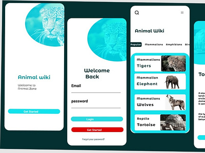 Animal wiki mobile screen app redesign graphic design illustration vector