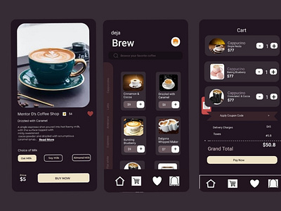 Coffee mobile screen app