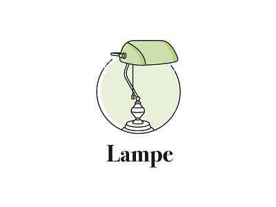 english lamp and black font green illustration logo vector
