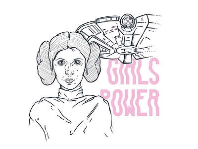 Princess Leia comiccon girls ink leia power starwars typography