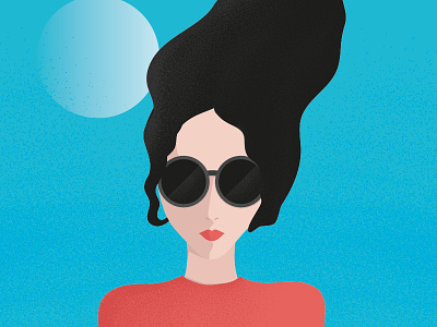 Girl with waving hair character colourful design flat flatdesign girl sunglasses woman