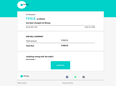Invoice and transaction details UI