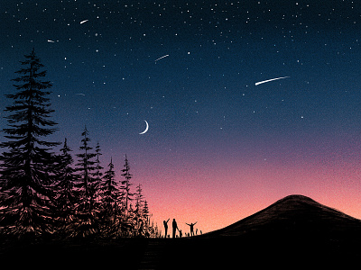 Meteor Shower digital painting editorial editorial illustration illustration meteors stars