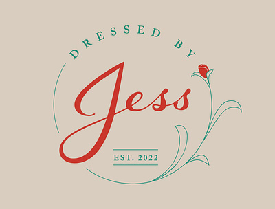 Dressed by Jess branding clothing floral logo