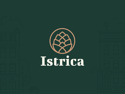 Istristrica - logo brown design developer district forest gold graphic design green logo logos town