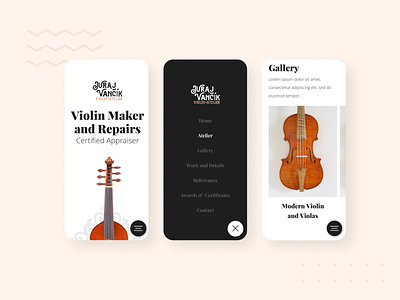 Vancik Violin - website 2 brown clean design elegant hero luxury repair ui ux violin web webdesign website