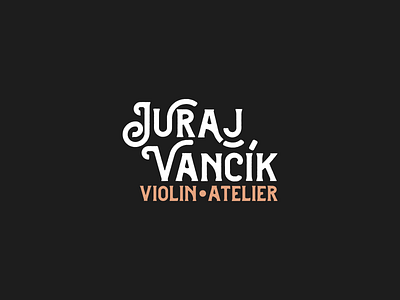 Juraj Vancik - logo atelier black branding design gold graphic design logo logos violin