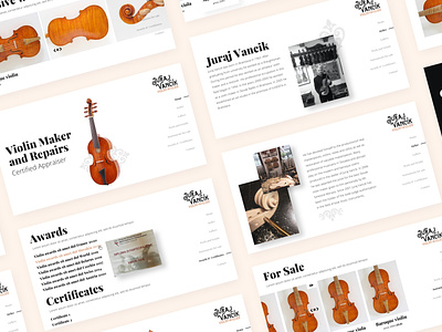 Vancik Violin design elegant luxury maker repair ui ux violin web webdesign website