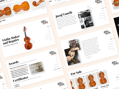 Vancik Violin design elegant luxury maker repair ui ux violin web webdesign website