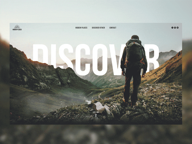 Hidden Places Website animation discover gif homepage kresh paralax tour travel ui ux webdesign website
