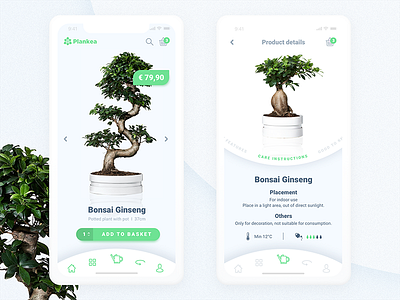 Plankea App app apple eshop flat ios iphone x mobile plankea plant plants ui ux