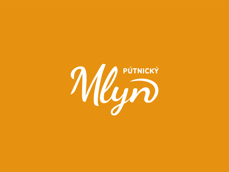 Pútnický mlyn - Logo & Animation animation branding design gif handwrite identity logo mill orange restaurant splash typography