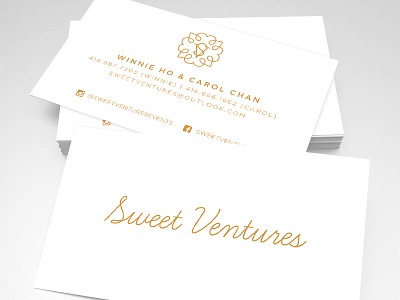 Sweet Ventures Business Card foil gold hot foil print peppermint white