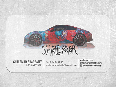 Shalemar Frosted Plastic Business Card art business card car clean painted plastic card porshe