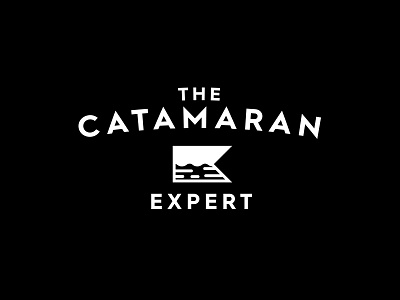 The Catamaran Expert Logo Idea boat catamaran expert graphic logo minimal yacht
