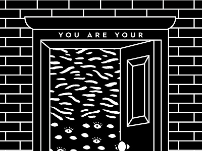 You Are Your Choices Poster abstract blackwhite bricks door doraemon open pattern poster