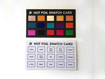 Hot Foil Swatch Cards business card hot foil sample pack swatch