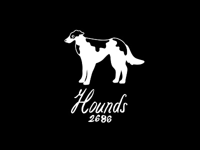 Hounds Infinity Logo black dog hound logo publishing script white