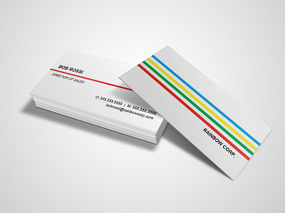 Rainbow Stripe Mini Card Template business card minimal rainbow stripes template