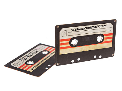 Die Cut Vintage Tape Business Card business card cassette custom die cut tape