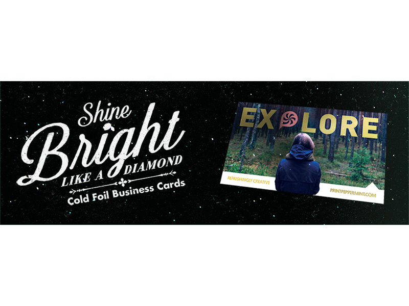 cold foil business card header gifprint peppermint on