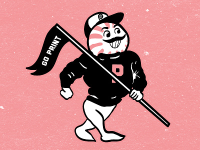 Print Peppermint Sports Mascot athletic character collgiate design illustration logo mascot simple sports