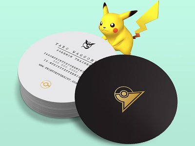 Pokemon Trainer Business Card black business card clean design gold minimal pikachu pokemon pokemon go print