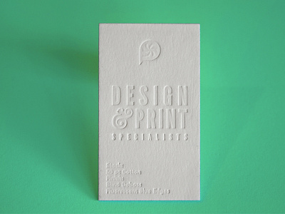 50pt Cotton Blind Deboss blind deboss business cards clean design letterpress white on white