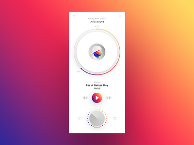 Music player application circles gradients interactive mobile music shapes