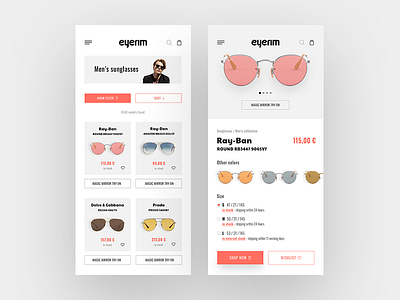 Eyerim e-shop mobile redesign