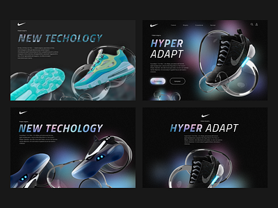 Redesign of pages with new Nike sneakers branding design graphic design illustration ui ux vector