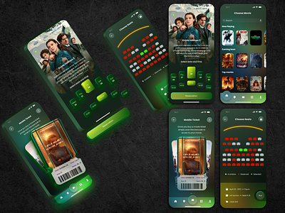Application for buying tickets for movies 3d app design figma ui ux