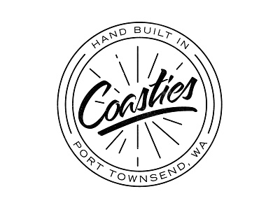 Coasties Logo hand lettering logo wheels
