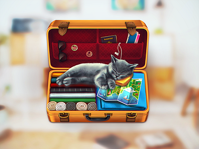 Suitcase Icon app appstore cat design icon ios iphone luggage suitcase travel ui wip