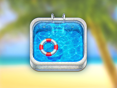 Swimming Pool Icon app appstore blue holiday icon interface ios pool swimming pool travel ui water