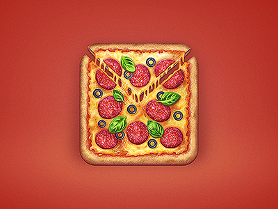 Pizza app cheese food icon icons illustration ios iphone italian pepperoni pizza ui