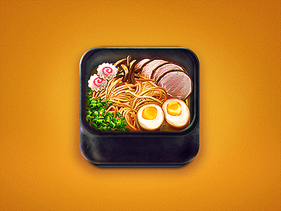 Ramen app bowl chopsticks egg food icon japanese miso noodles pork ramen soup