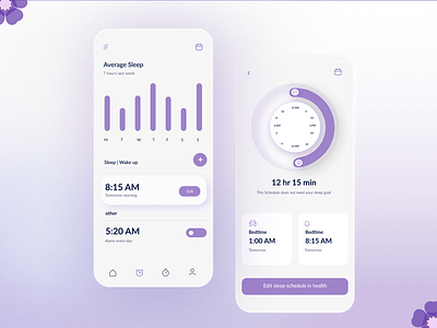 IPhone Alarm system alarm app application assist me application caregiver app creative health iphone mobile design purple system ui uiux visual design wellness