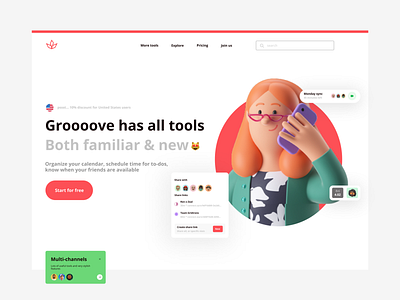 Task Management / Productivity app [Groooove] - Landing Page