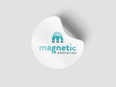 Magnetic Meditation Logo brand branding branding design flat logo lotus lotus flower magnet magnetic meditation vector youtube