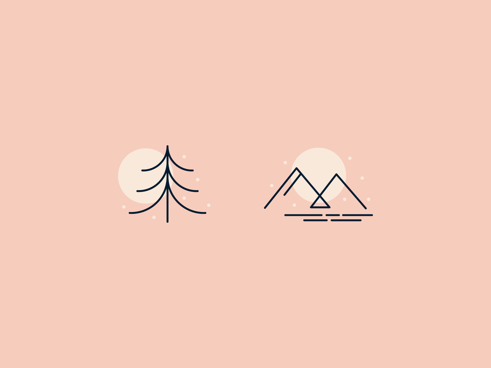 Winter Scene - Day 2 abstract day and night december icon design iconography minimalist minimalistic monoline mountain nature nature icons nature-y shapes simple tree winter icons winter scene