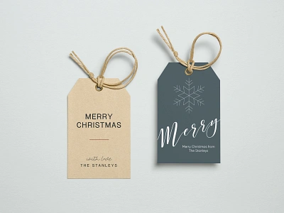 Holiday Gift Tags | Day 6 branding christmas christmas gift tags gift tags happy holidays holiday holly jolly design challenge merry christmas packaging packaging mockup snowflake tag mockup